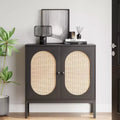 COZONY 32 Buffet Cabinet with Glass or Rattan Doors, Adjustable Shelves, Modern Accent Sideboard Console for Living Room, Dining Room, Hallway