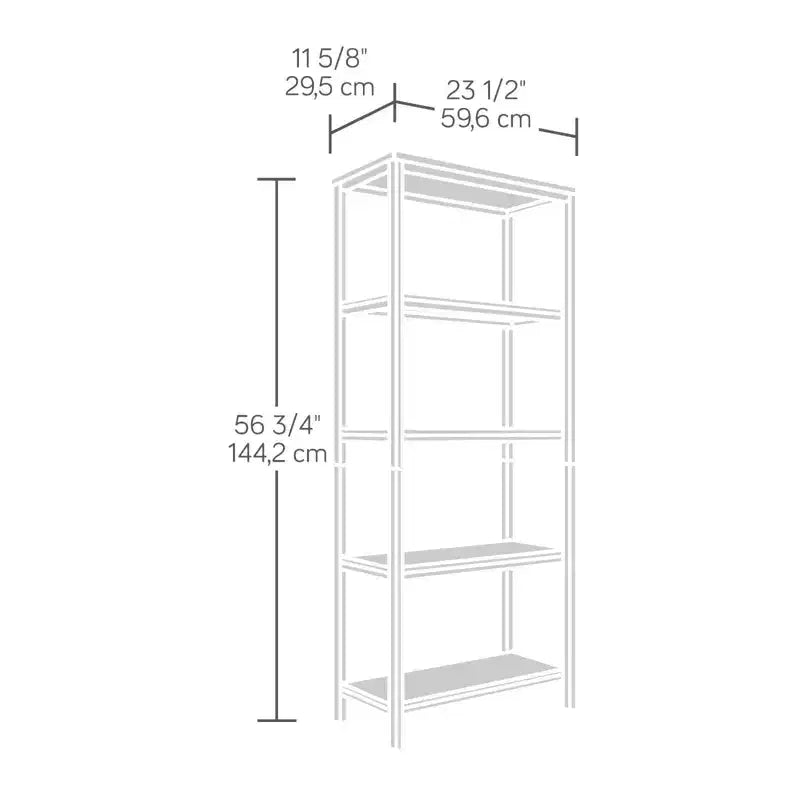 HomeStock 65 H. Oak Wood Vertical Bookshelves 3 with Tier Shelves