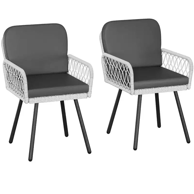 Modern Outdoor Armchair Durable Metal Patio Chair for Gardens, Balconies, and Poolside