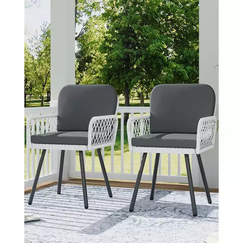 Modern Outdoor Armchair Durable Metal Patio Chair for Gardens, Balconies, and Poolside