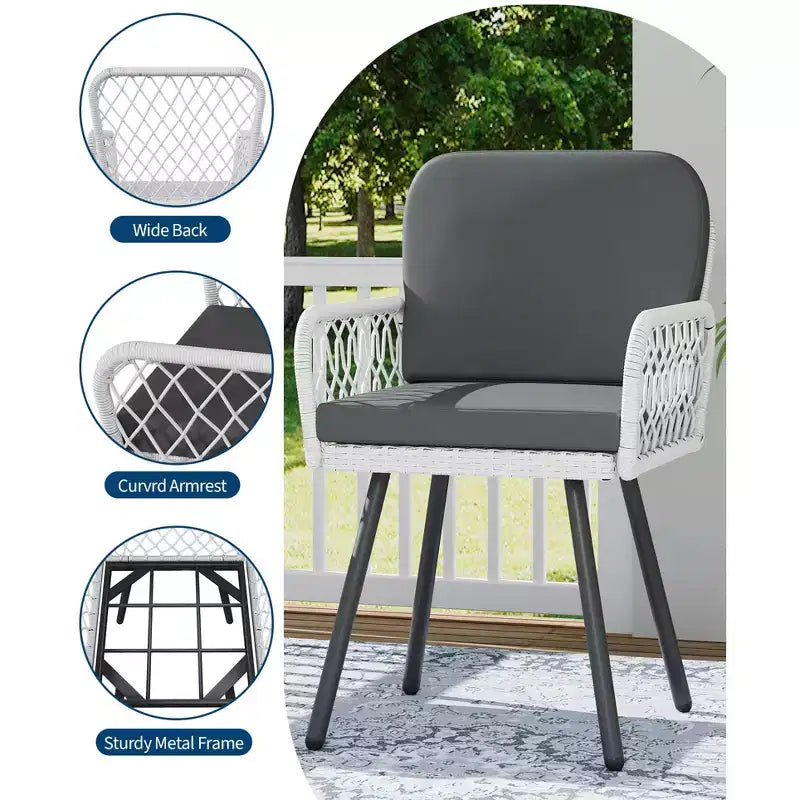 Modern Outdoor Armchair Durable Metal Patio Chair for Gardens, Balconies, and Poolside