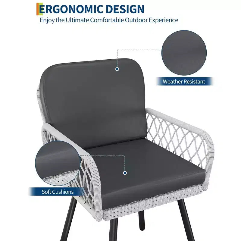 Modern Outdoor Armchair Durable Metal Patio Chair for Gardens, Balconies, and Poolside