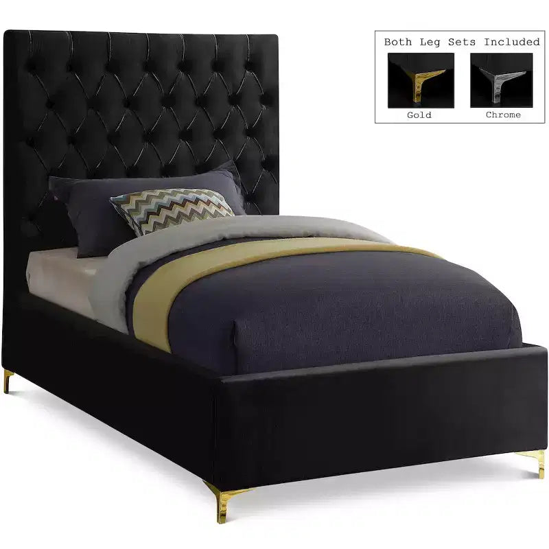 Meridian Furniture,Cruz Velvet Bed
