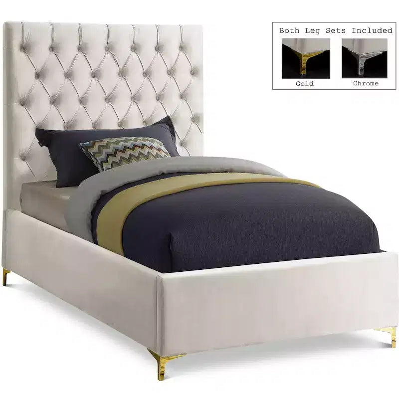 Meridian Furniture,Cruz Velvet Bed