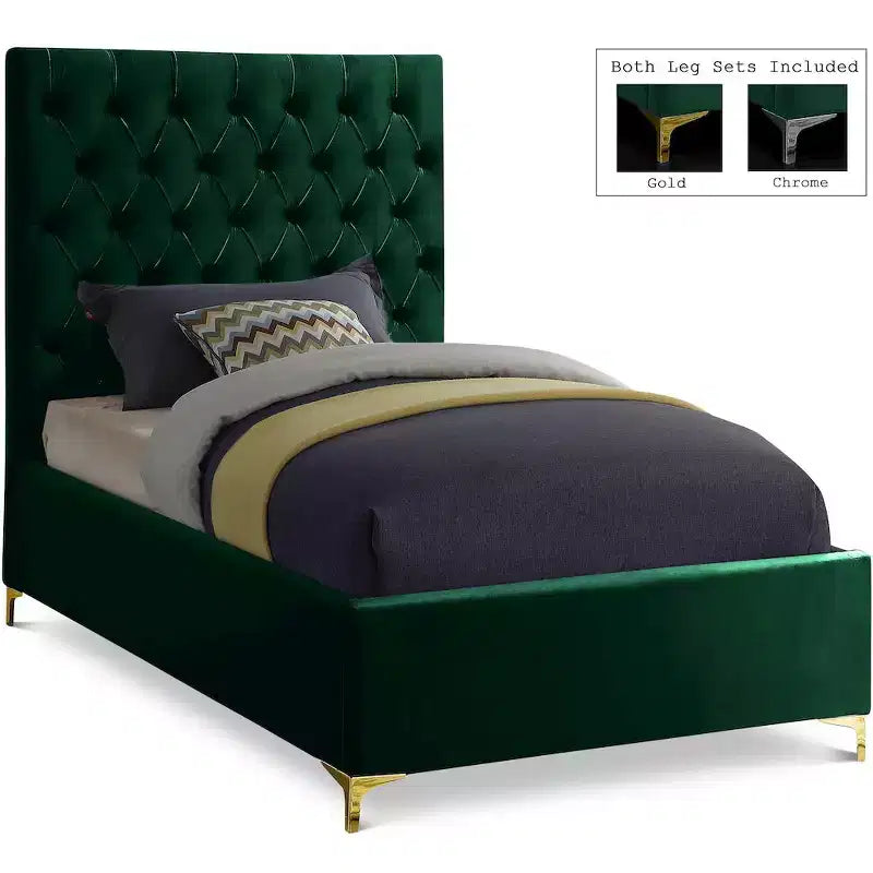 Meridian Furniture,Cruz Velvet Bed