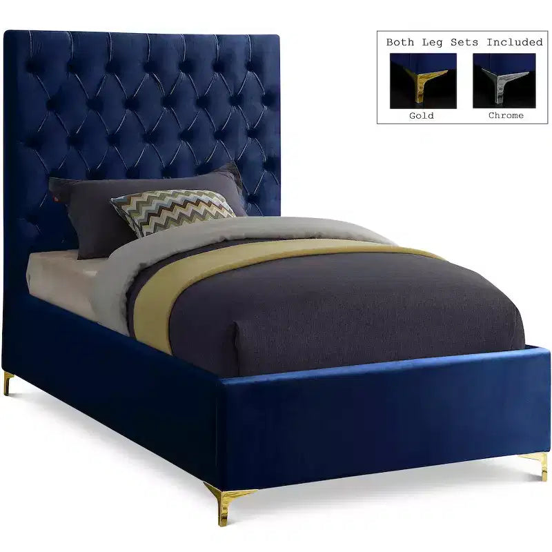 Meridian Furniture,Cruz Velvet Bed