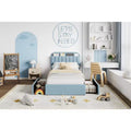 Platform Bed Frame with Two Flexible Storage Drawers, Padded Platform Bed Frame, Easy to Assemble, No Spring Mattress Required, Quiet Operation