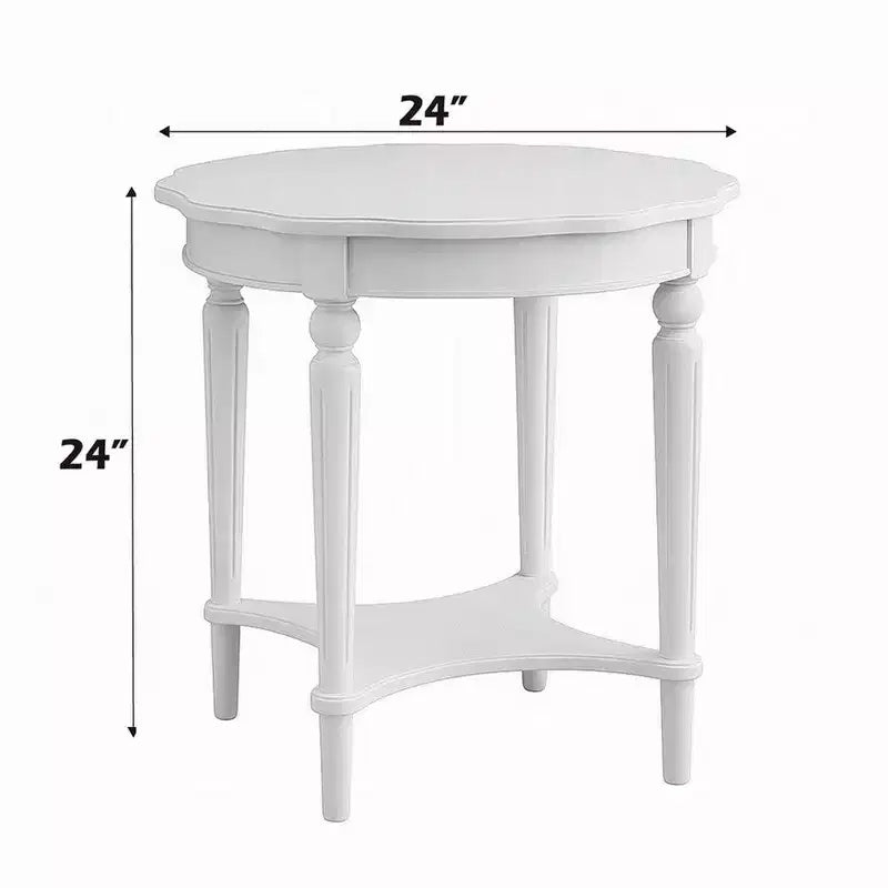 Royal Hampton End Table with Carved Details, Cherry Brown
