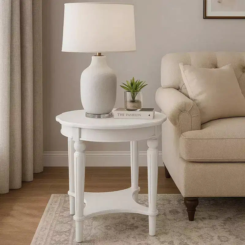 Royal Hampton End Table with Carved Details, Cherry Brown