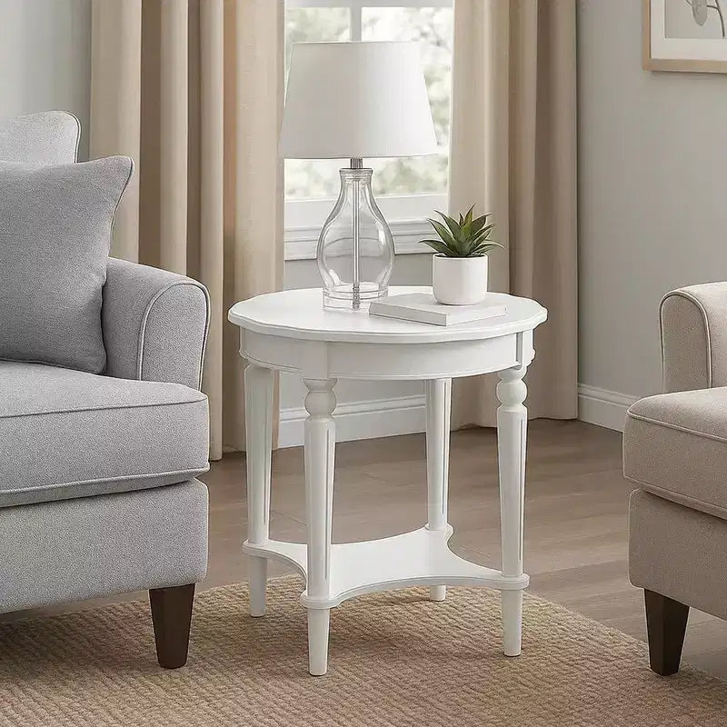 Royal Hampton End Table with Carved Details, Cherry Brown