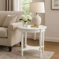 Royal Hampton End Table with Carved Details, Cherry Brown