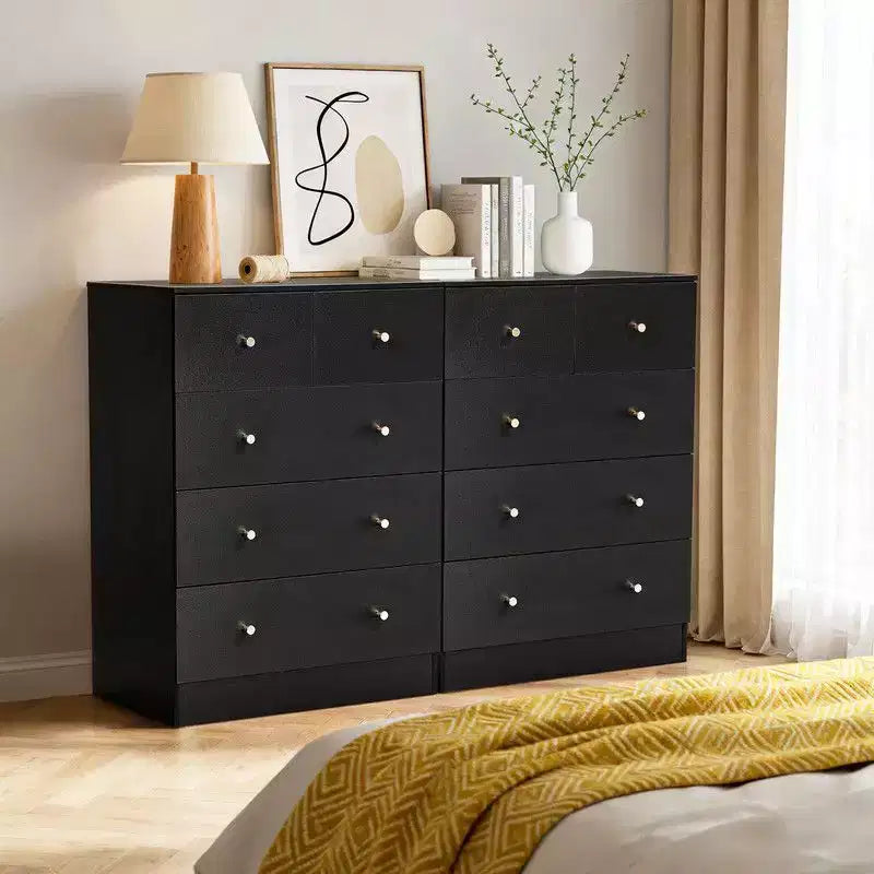 Karl Home 5-Drawer Dresser for Bedroom and Chest of Drawers with Sturdy Construction Wood Storage Organizer for Closet black