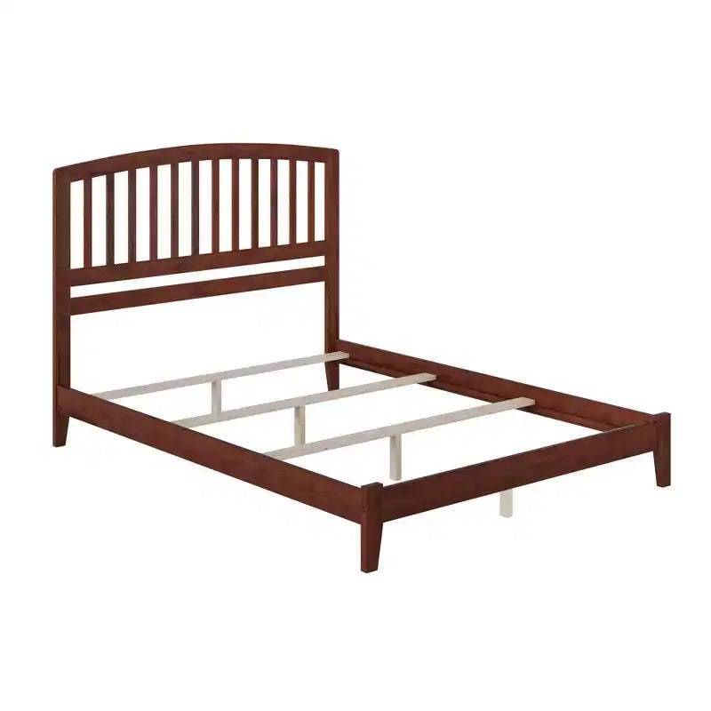 HomeStock 16.54 in.H Walnut King Size Freestanding Headboards with Bed Frame