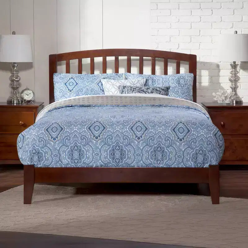 HomeStock 16.54 in.H Walnut King Size Freestanding Headboards with Bed Frame