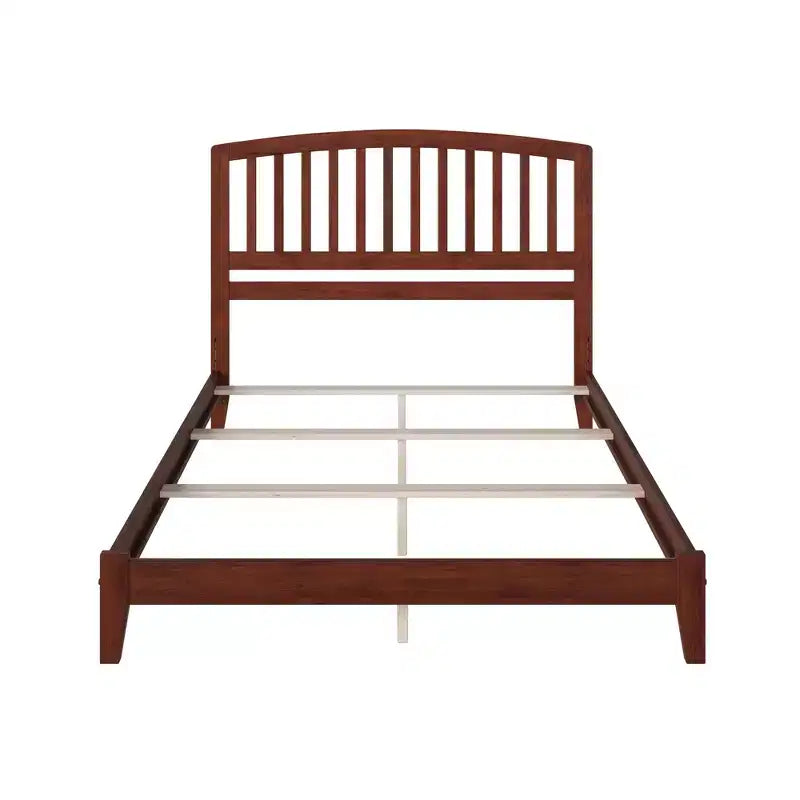 HomeStock 16.54 in.H Walnut King Size Freestanding Headboards with Bed Frame