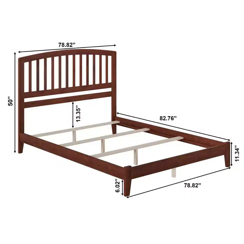 HomeStock 16.54 in.H Walnut King Size Freestanding Headboards with Bed Frame