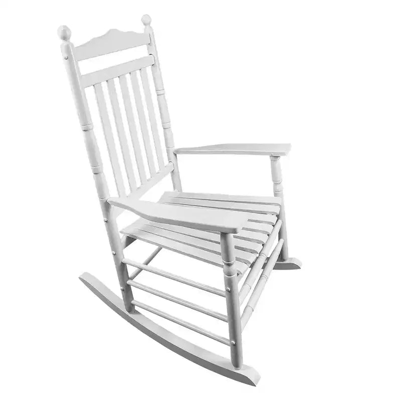 Balcony Porch Rocking Chair, Wood Porch Rocker Chair , All Weather- Resistant Patio Rocking Chair for Garden, Lawn, Balcony, Backyard