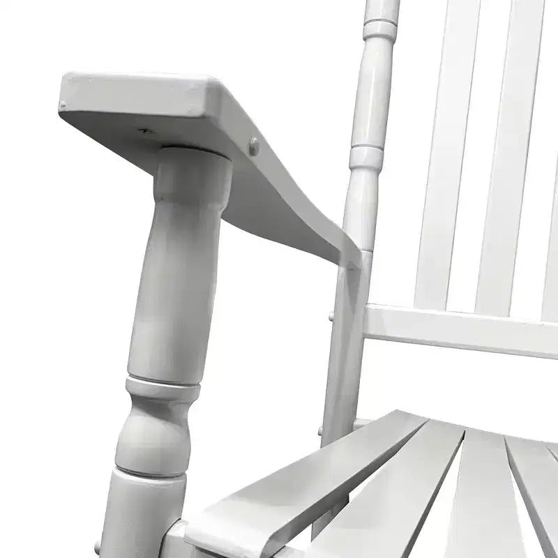 Balcony Porch Rocking Chair, Wood Porch Rocker Chair , All Weather- Resistant Patio Rocking Chair for Garden, Lawn, Balcony, Backyard