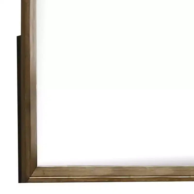 Royal Hampton Dresser Mirror, Walnut Brown Solid Wood, Rectangular 45 Inch Frame