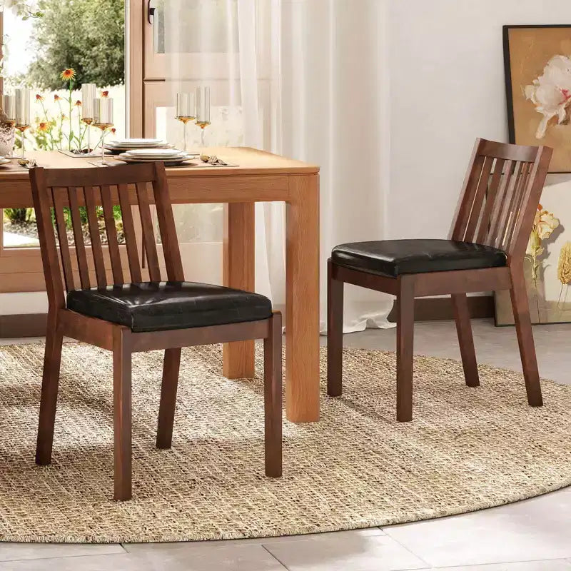 Costway Dining Chair Set of 2/4 PU Leather Upholstered Kitchen Armless Chairs Espresso