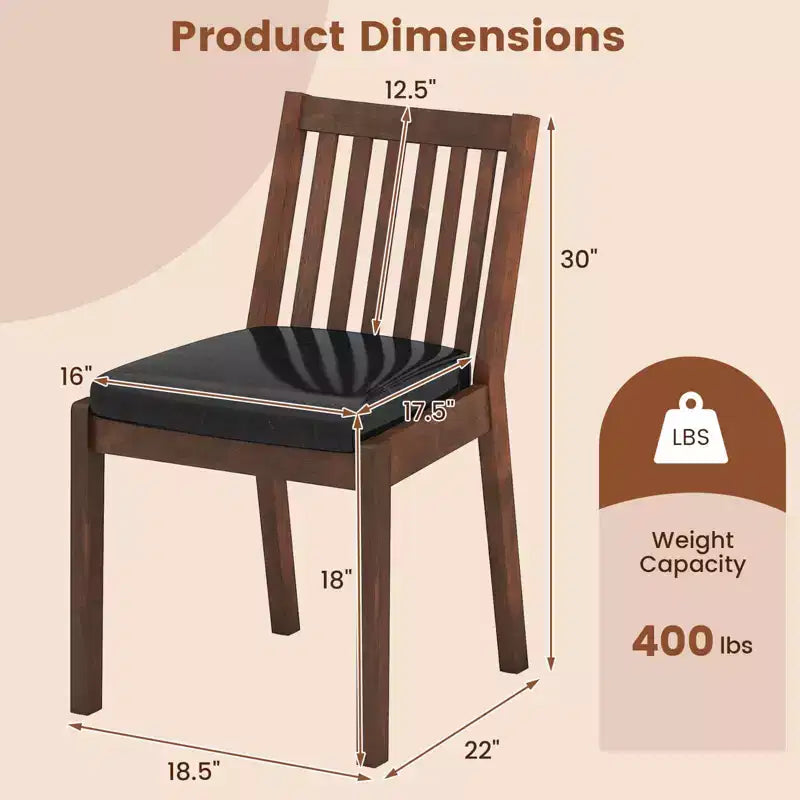 Costway Dining Chair Set of 2/4 PU Leather Upholstered Kitchen Armless Chairs Espresso