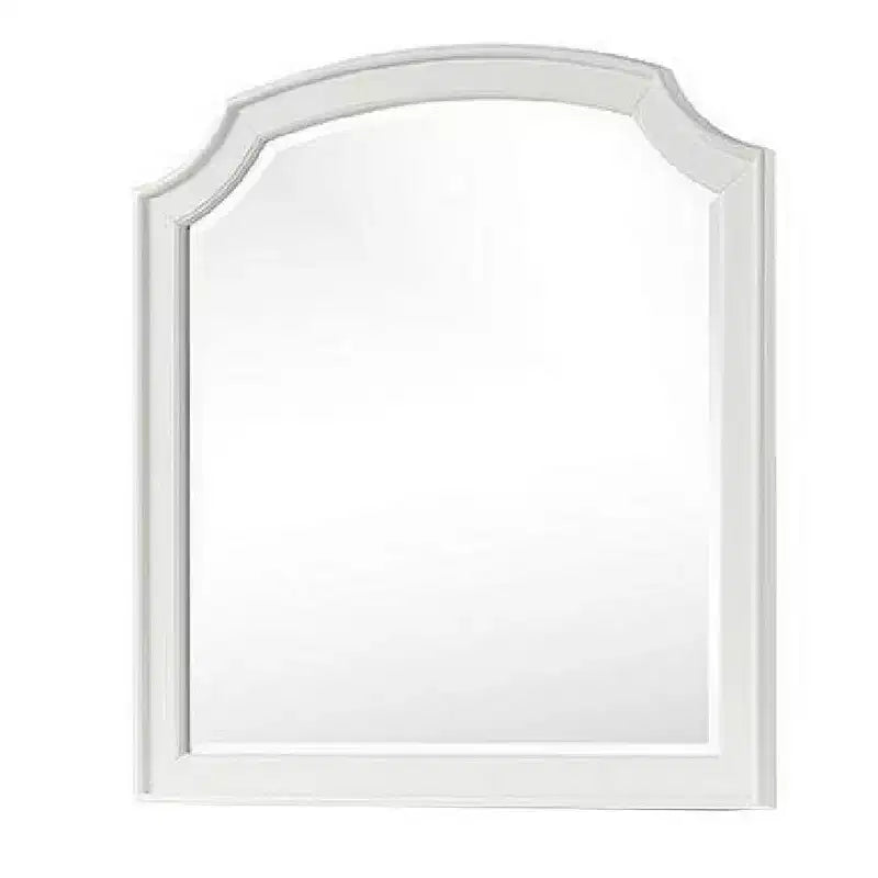 Royal Hampton Dresser Mirror, Beveled Glass, Classic Antique White Solid Wood, 40x42