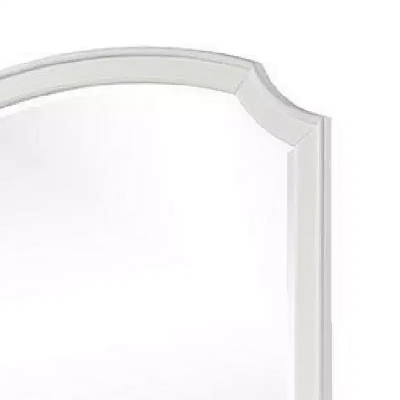 Royal Hampton Dresser Mirror, Beveled Glass, Classic Antique White Solid Wood, 40x42
