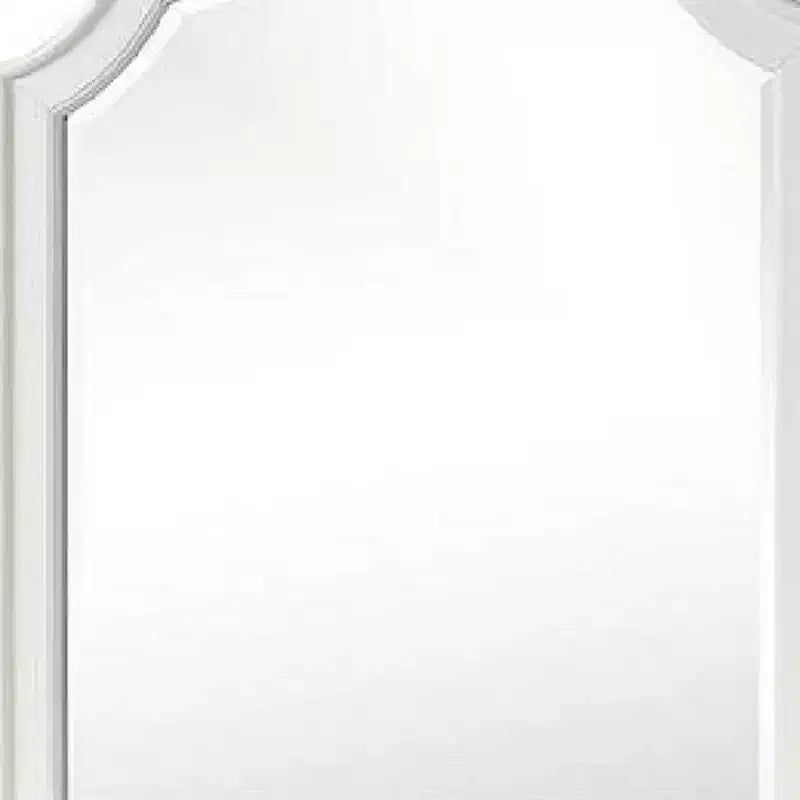 Royal Hampton Dresser Mirror, Beveled Glass, Classic Antique White Solid Wood, 40x42