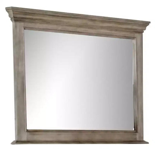Royal Hampton Vanity Dresser Mirror, Elegant Crown Moldings in Aged Oak Brown