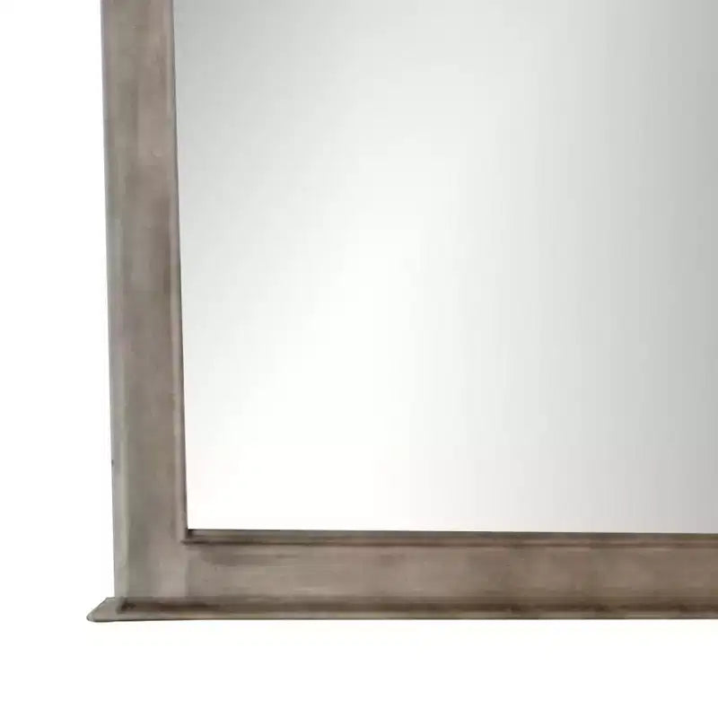 Royal Hampton Vanity Dresser Mirror, Elegant Crown Moldings in Aged Oak Brown