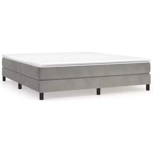 Bed Frame Light Grey Velvet, plywood, engineered wood King