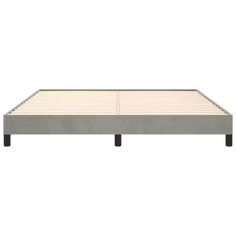 Bed Frame Light Grey Velvet, plywood, engineered wood King