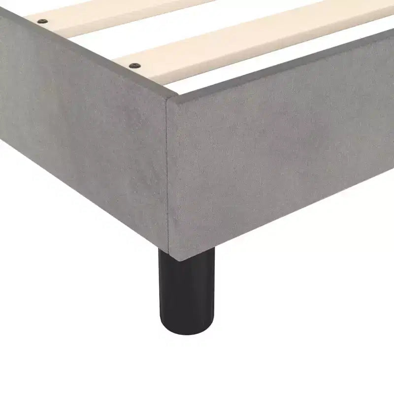 Bed Frame Light Grey Velvet, plywood, engineered wood King