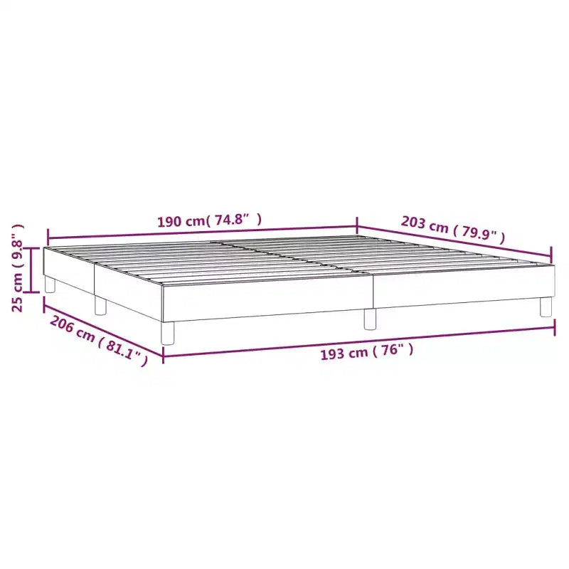 Bed Frame Light Grey Velvet, plywood, engineered wood King