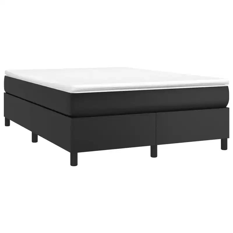 Bed Frame Black Faux leather, plywood, engineered wood Double
