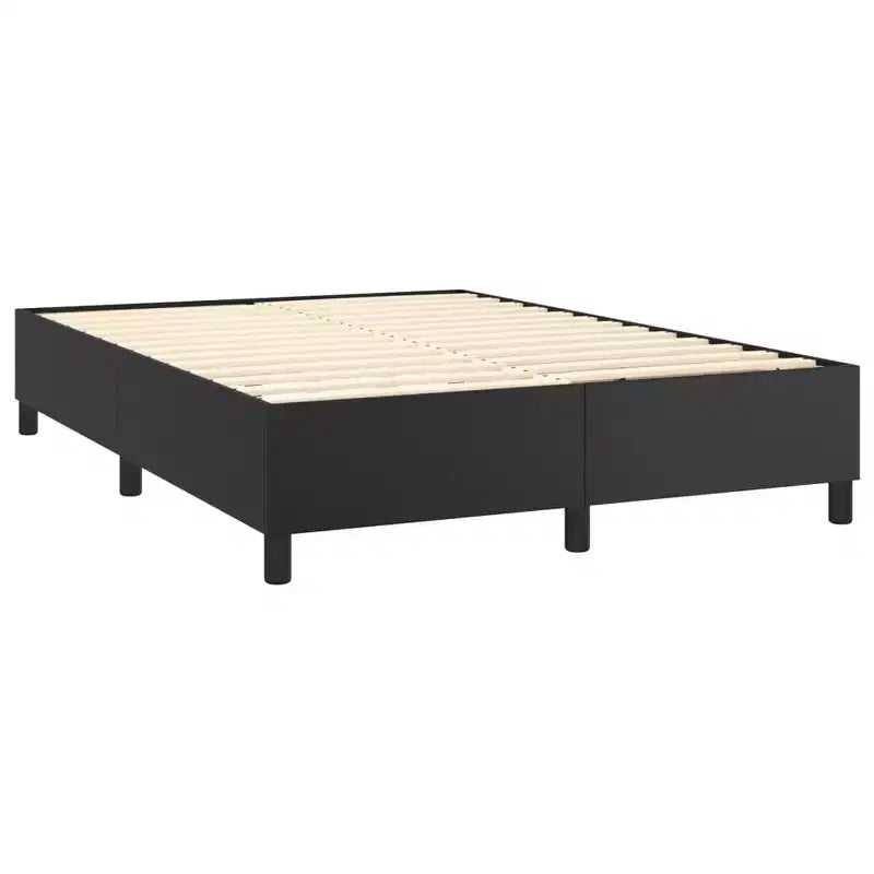 Bed Frame Black Faux leather, plywood, engineered wood Double