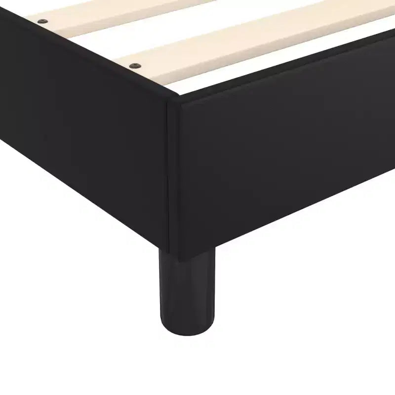 Bed Frame Black Faux leather, plywood, engineered wood Double