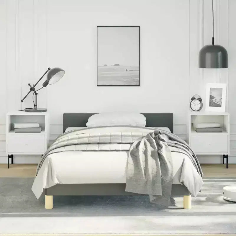 Bed Frame With Headboard Dark Gray