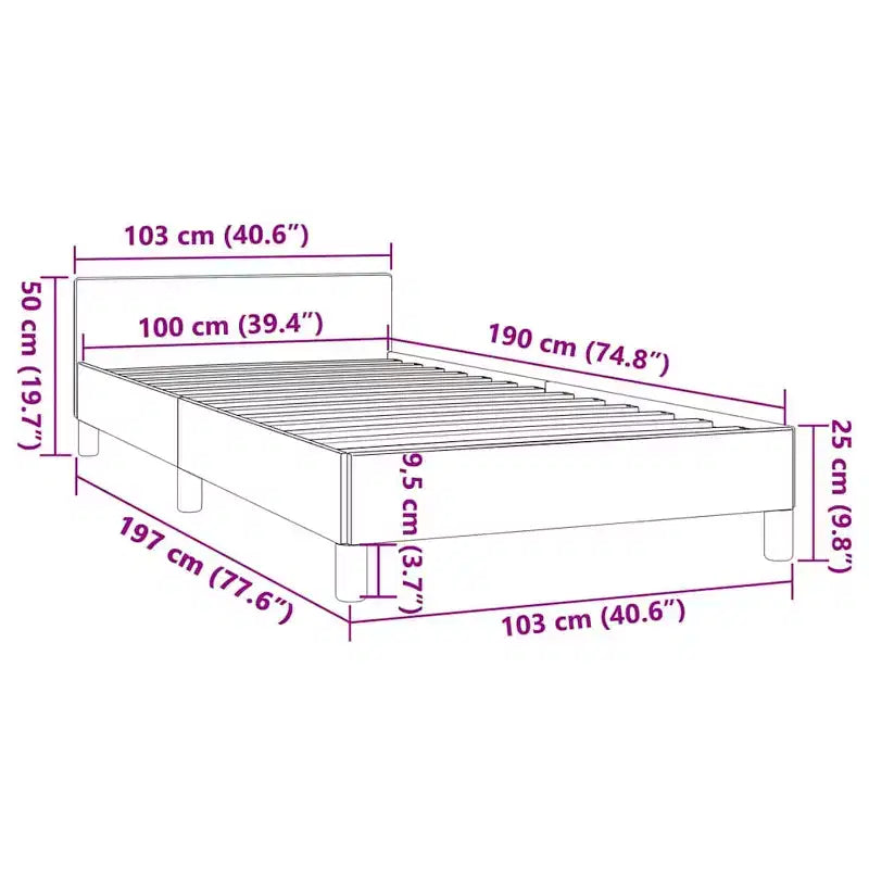 Bed Frame With Headboard Dark Gray