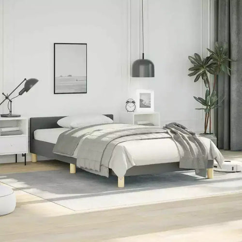 Bed Frame With Headboard Dark Gray