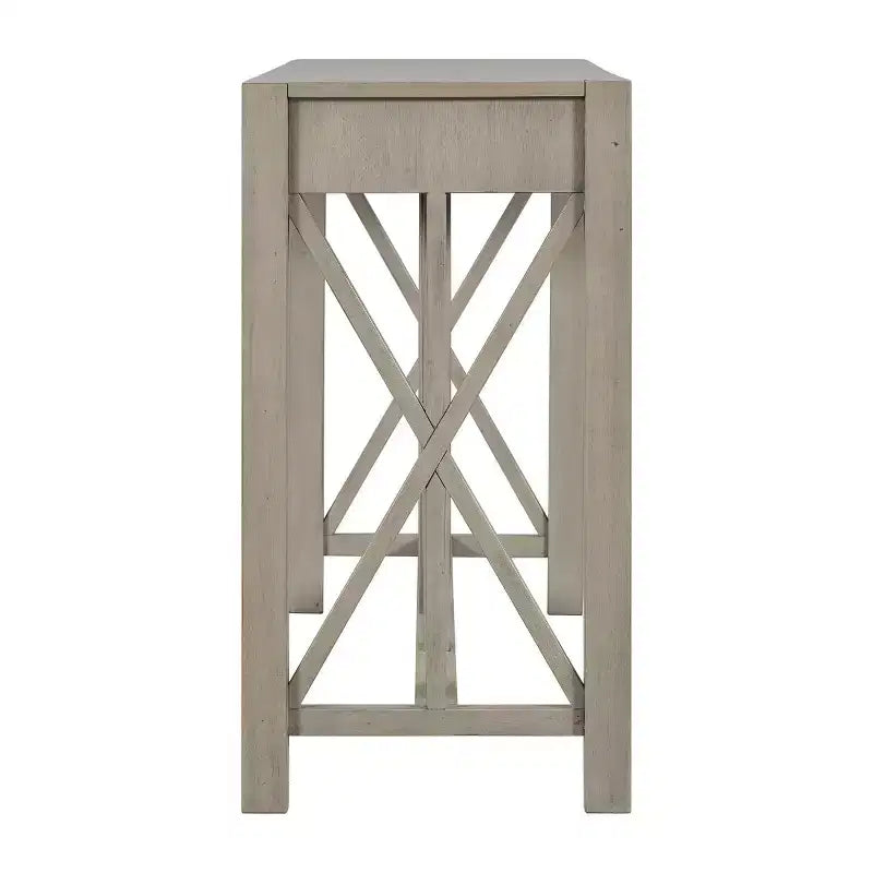 60 Farmhouse Entryway Console Table with 4 Drawers and Bottom Shelf, Sofa Table with X-Frame Design for Hallway or Dining Room - Panipeachy