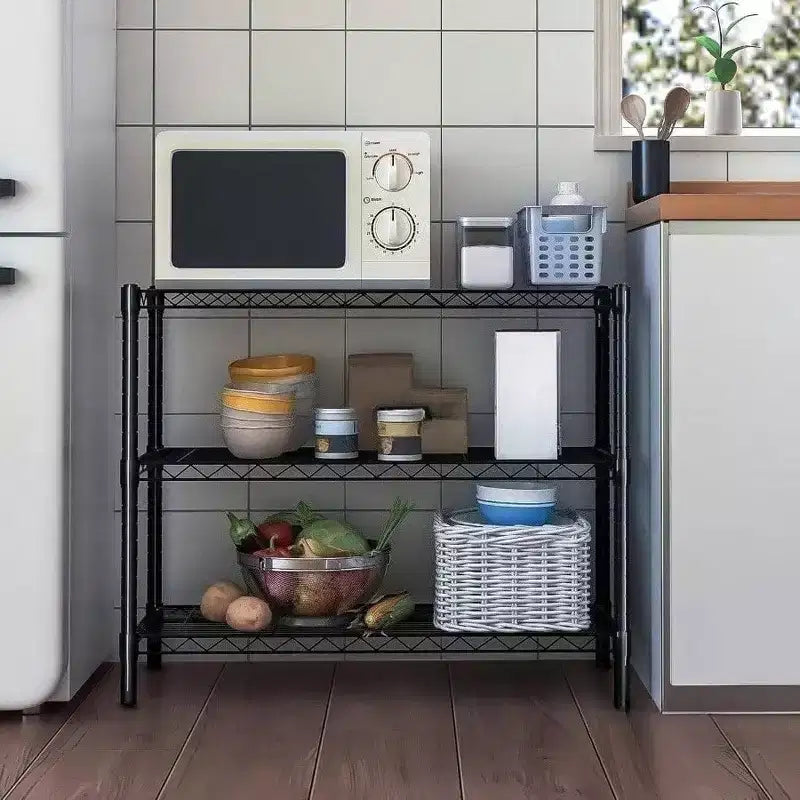 3 - Shelf Adjustable Metal Shelf Wire Shelving Unit Storage Rack Display Shelf Office Kitchen Bedroom Bathroom Laundry