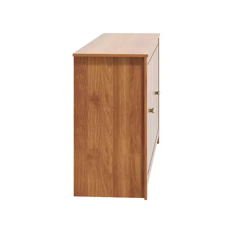 Galano Chevron 4-Door Storage Sideboard in Amber Walnut 58.4 W 15.7 D 30 H