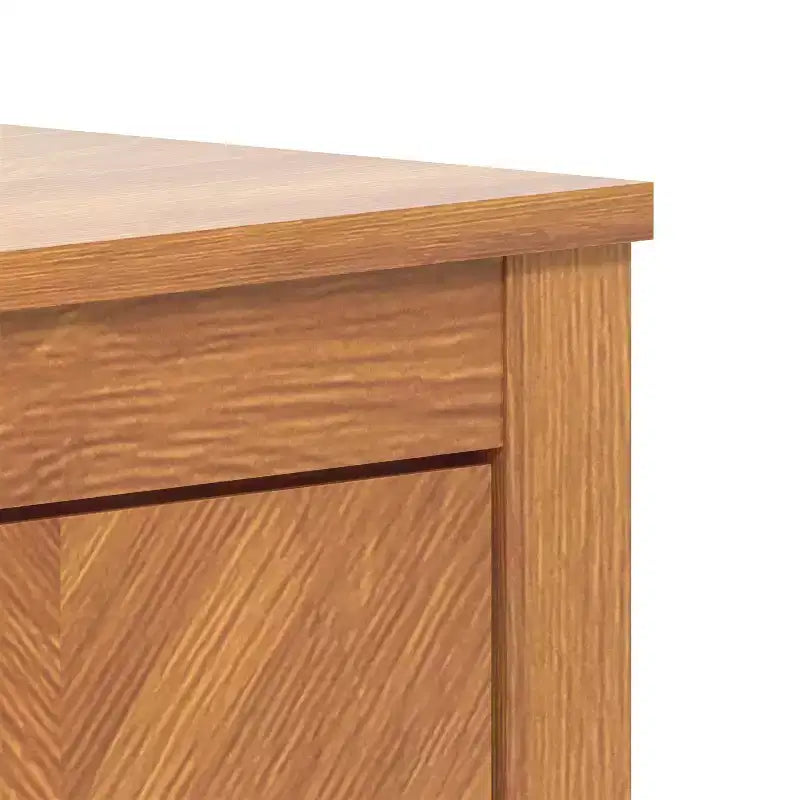 Galano Chevron 4-Door Storage Sideboard in Amber Walnut 58.4 W 15.7 D 30 H