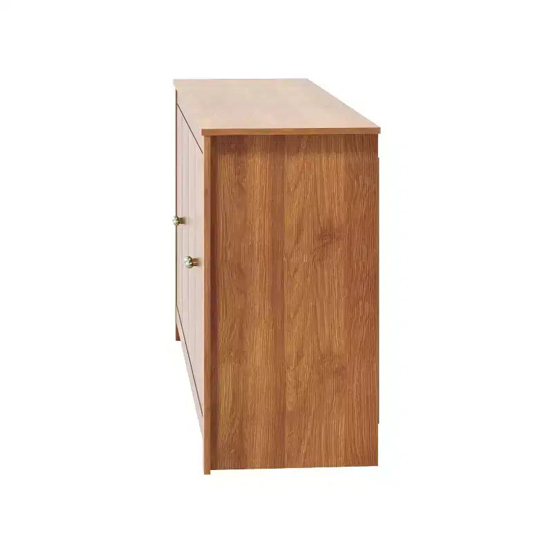 Galano Chevron 4-Door Storage Sideboard in Amber Walnut 58.4 W 15.7 D 30 H