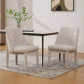 Set of 2 Dining Chairs Upholstered Dinner Chairs Armless Chairs Accent Chairs with Padded Seat & Curved Back, Chenille - Modernluxe