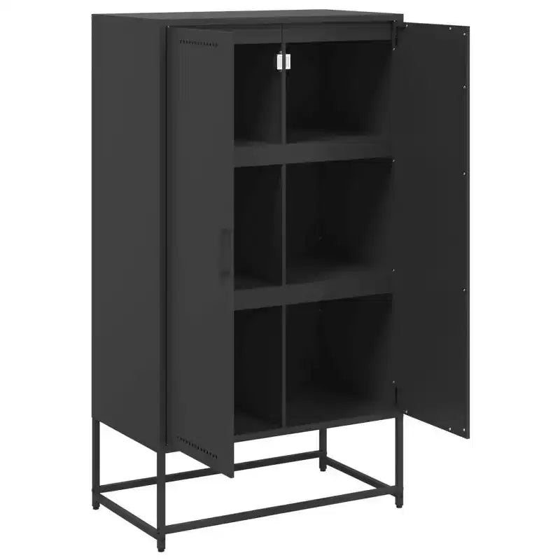vidaXL Highboard Black Steel Standard Highboard Rectangular