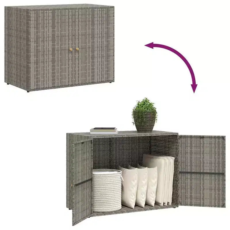 vidaXL Storage Unit Outdoor Storage Cabinet Patio Storage Box Poly Rattan