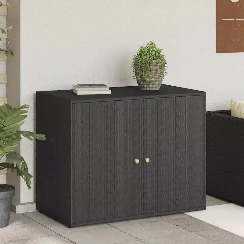 vidaXL Storage Unit Outdoor Storage Cabinet Patio Storage Box Poly Rattan