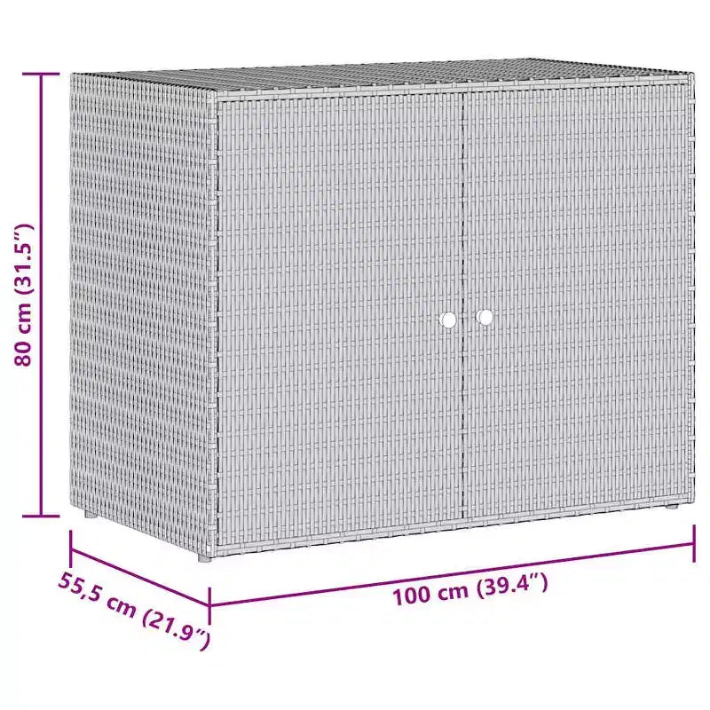 vidaXL Storage Unit Outdoor Storage Cabinet Patio Storage Box Poly Rattan